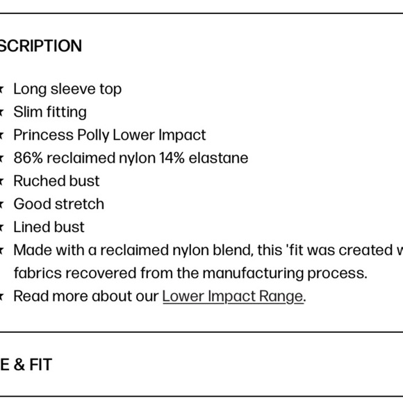 Princess Polly Black Fitted Long Sleeve Crop top - Picture 9 of 9